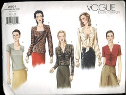 2504 EZ VOGUE PULLOVER SS-LS BLOUSE OVERLAY OR NOT PATTERN 6-10